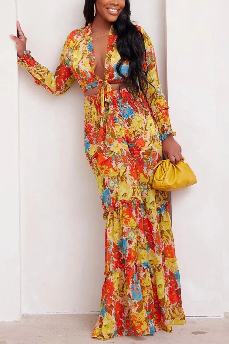 UF0287 Chiffon Pants Set