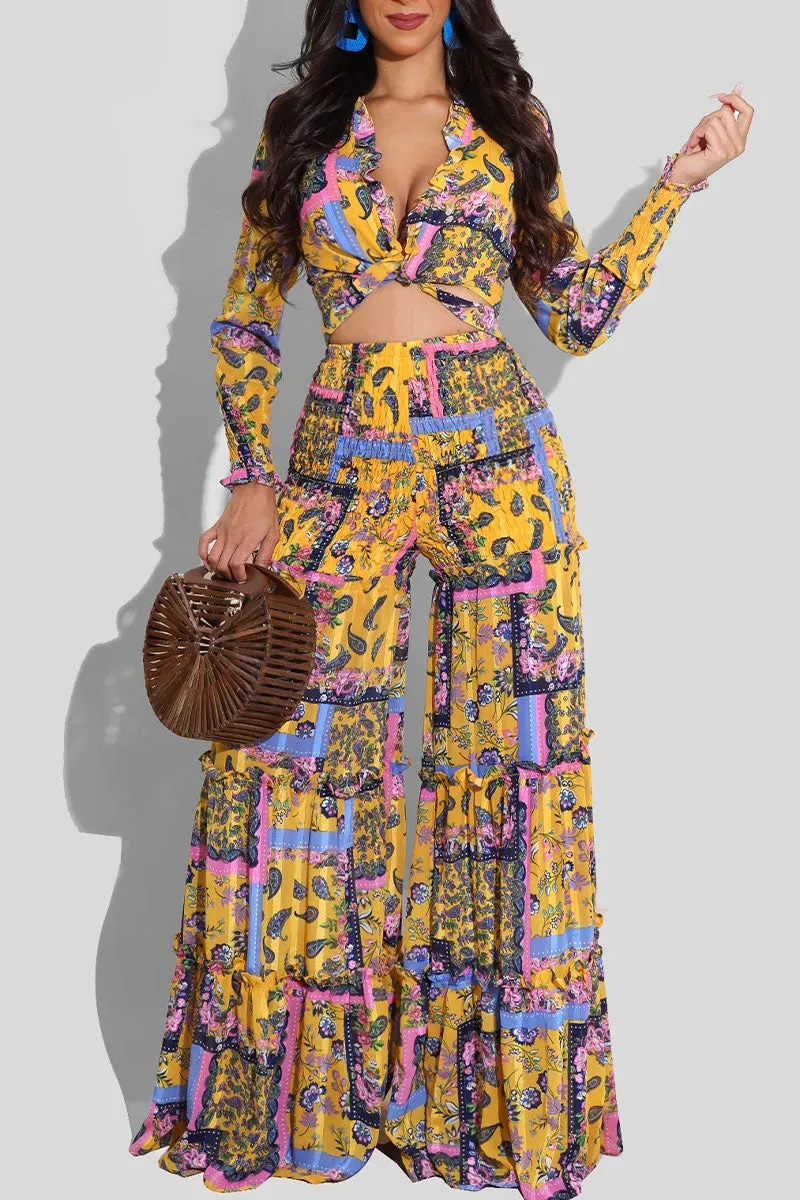 UF0287 Chiffon Pants Set