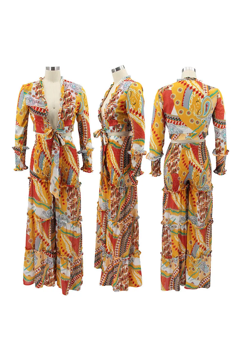 UF0287 Chiffon Pants Set