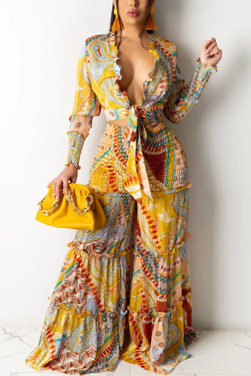 UF0287 Chiffon Pants Set