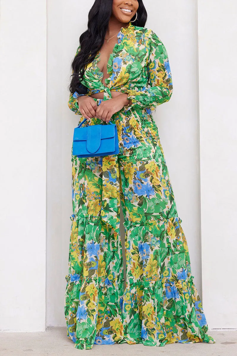 UF0287 Chiffon Pants Set