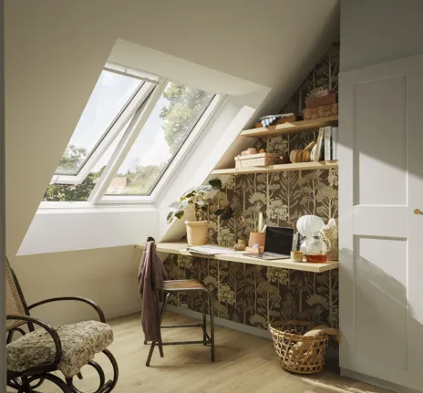 VELUX GPLS 2070 2-in-1 Double Glazed White Painted Top-Hung Window