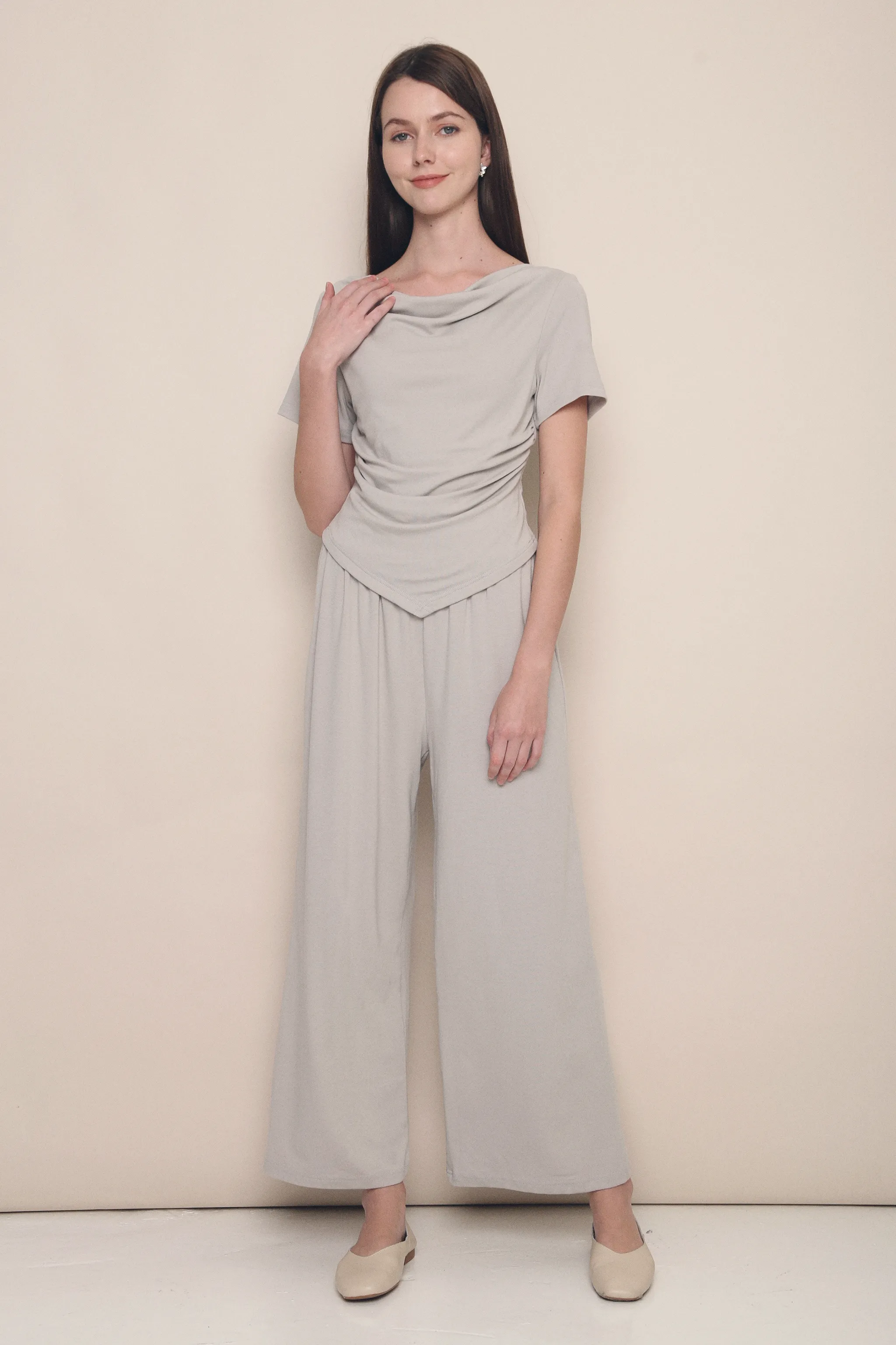 Vely Wide Leg Pants Grey