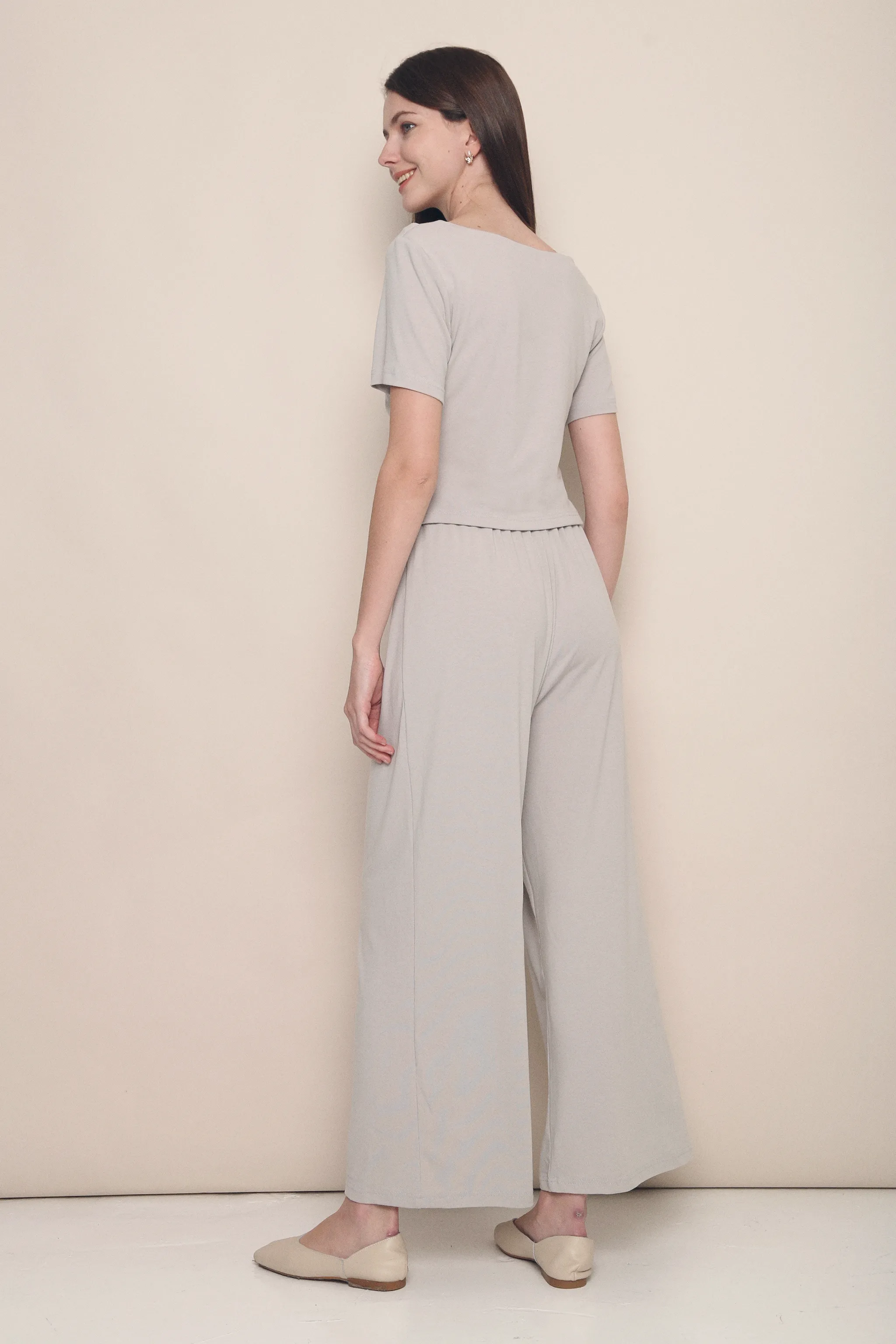 Vely Wide Leg Pants Grey