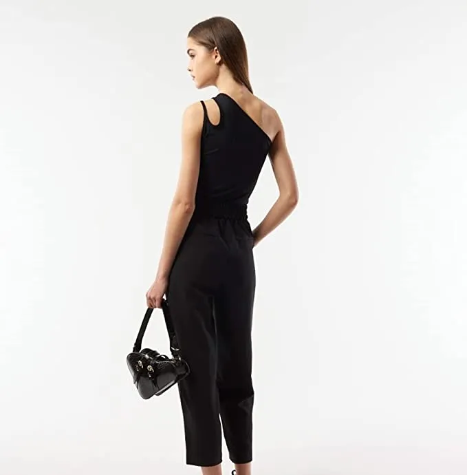 VHNY Tank Tops for Women | Sleeveless Womens Tank Tops | Asymmetrical Jersey Sleeveless Tank Top Black Sage Mauve NYC Brand (Black, M, m)