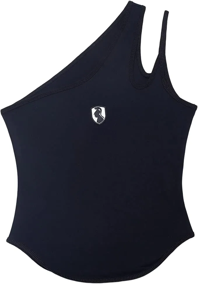 VHNY Tank Tops for Women | Sleeveless Womens Tank Tops | Asymmetrical Jersey Sleeveless Tank Top Black Sage Mauve NYC Brand (Black, M, m)