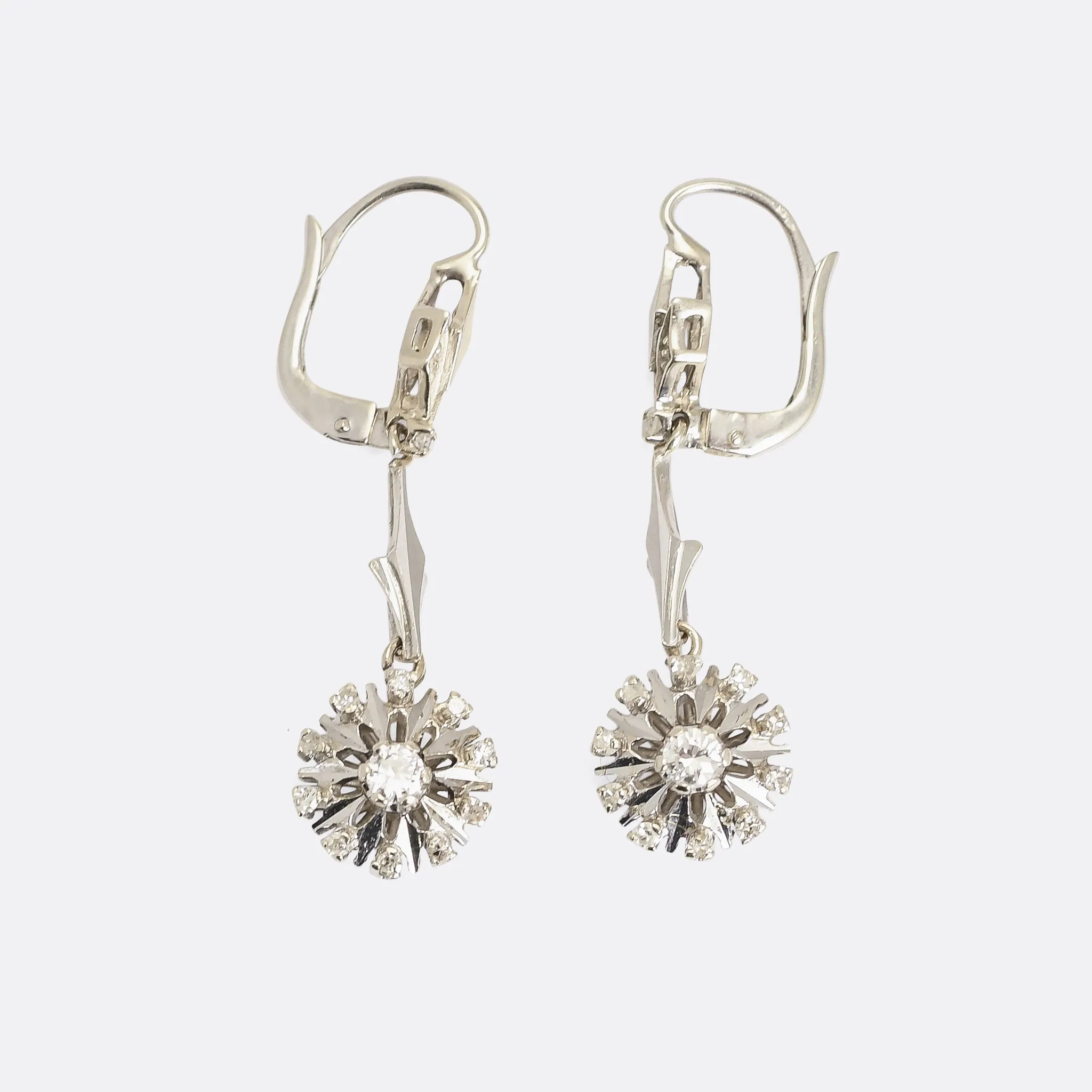 Vintage Diamond Starburst Earrings