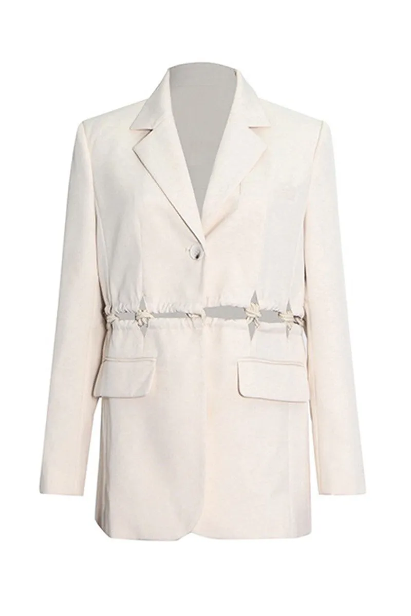 Waist Cut-Out Braided Blazer