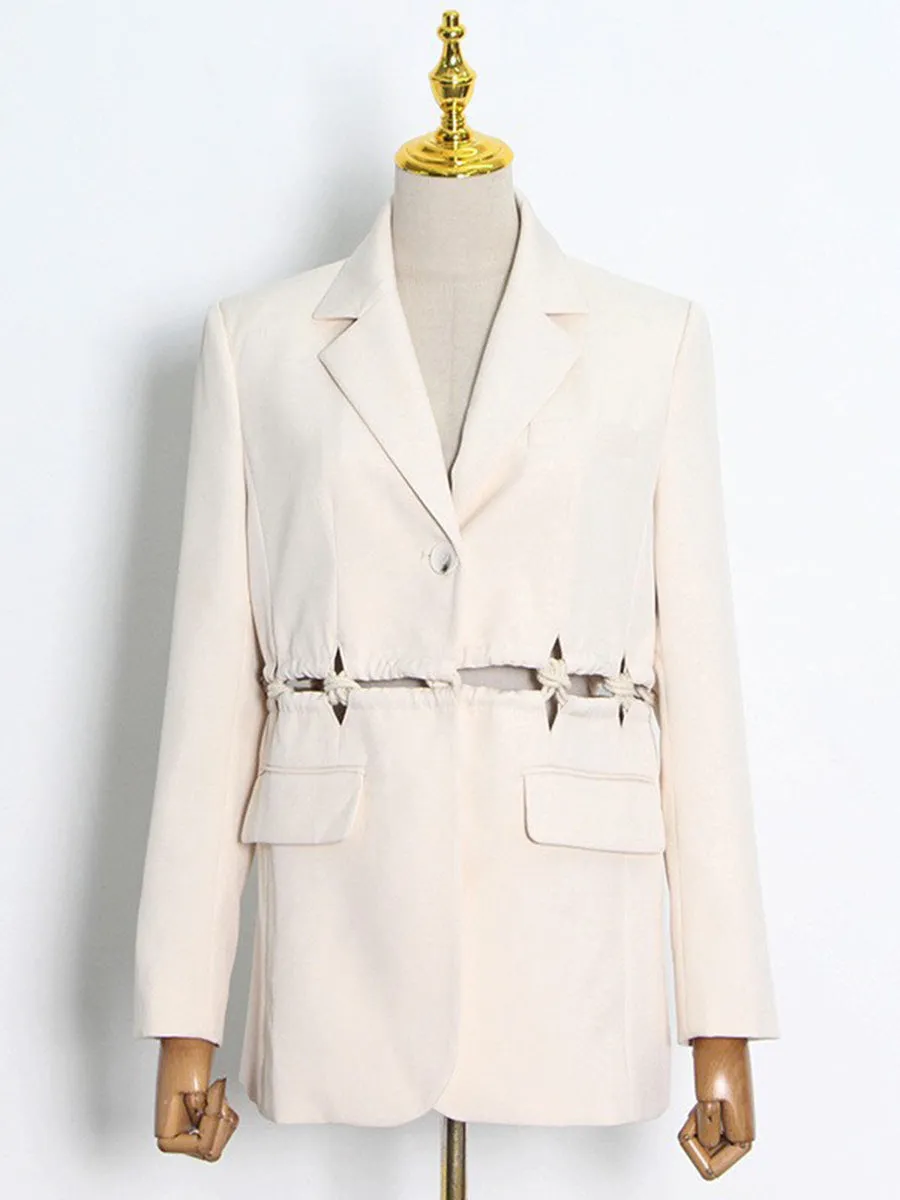 Waist Cut-Out Braided Blazer