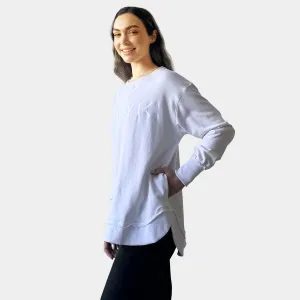 White Embroidered Sweatshirt- Amyic