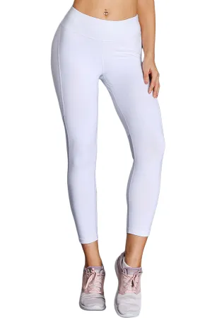 White High-Rise Mesh Patchwork Gym Sport Yoga Leggings