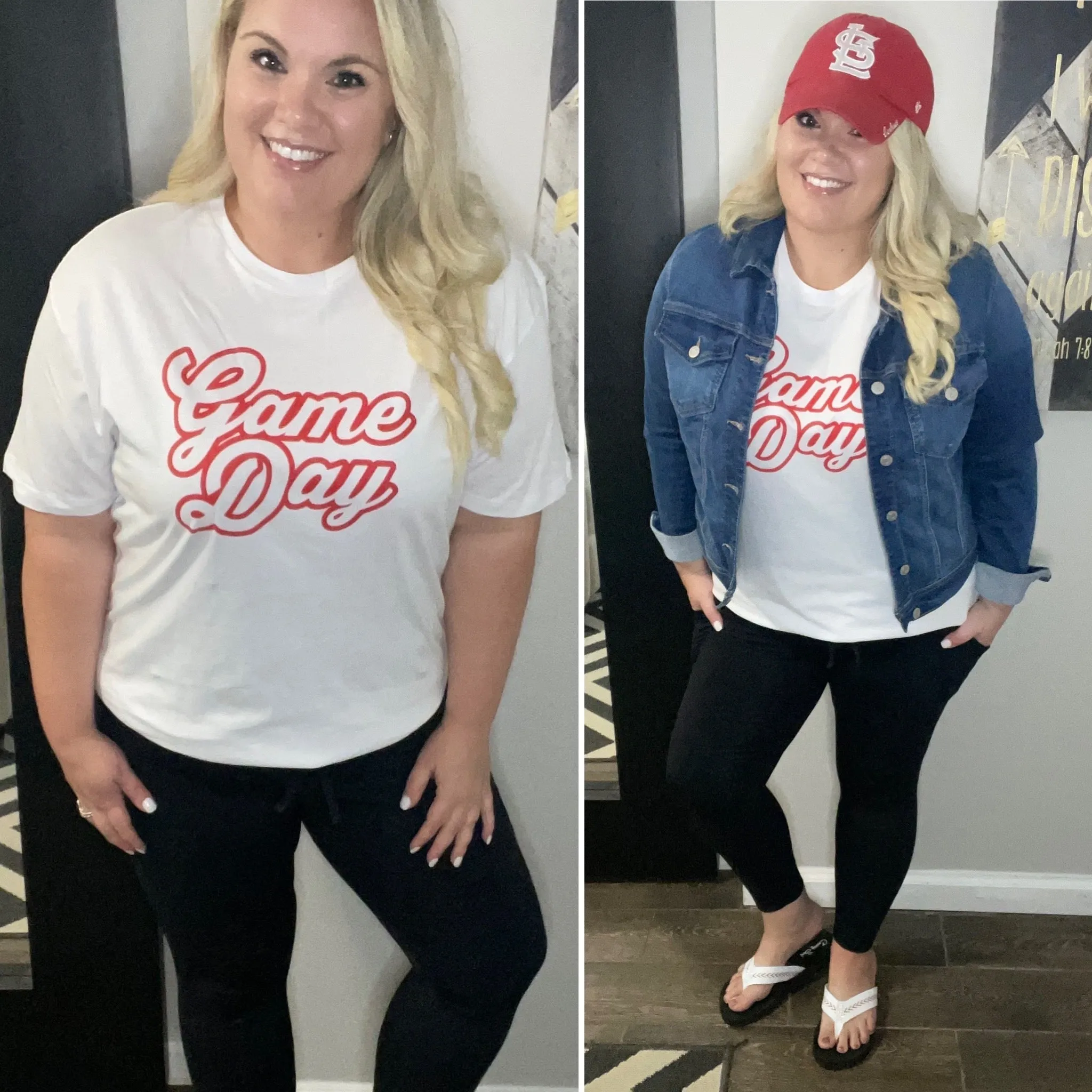 White/Red Game Day Tee