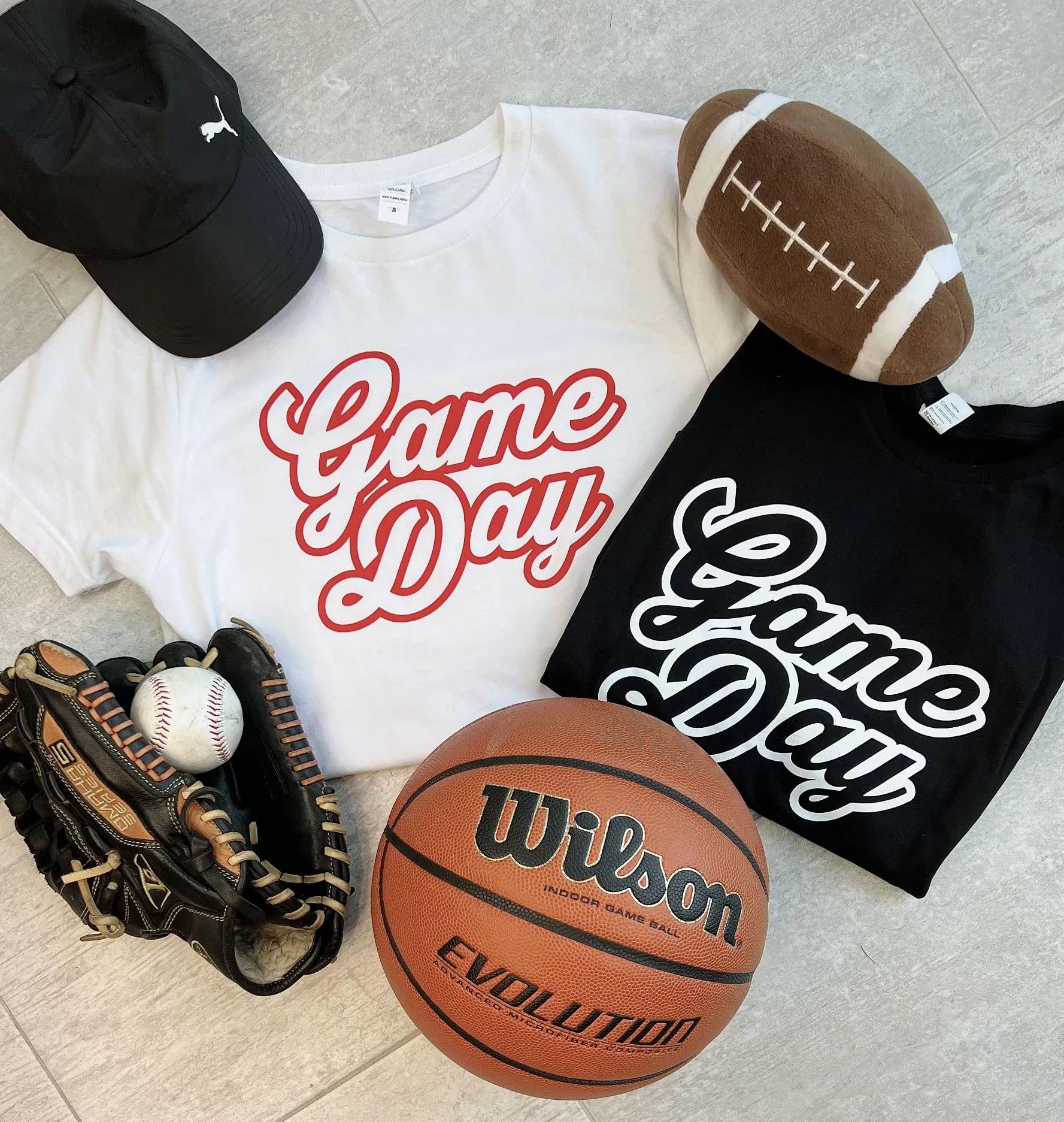 White/Red Game Day Tee