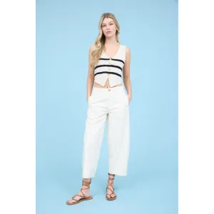 Wide Leg Barrel Jeans || Ecru