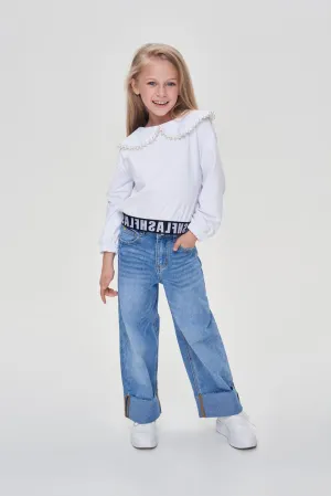 Wide Leg Denim Pants