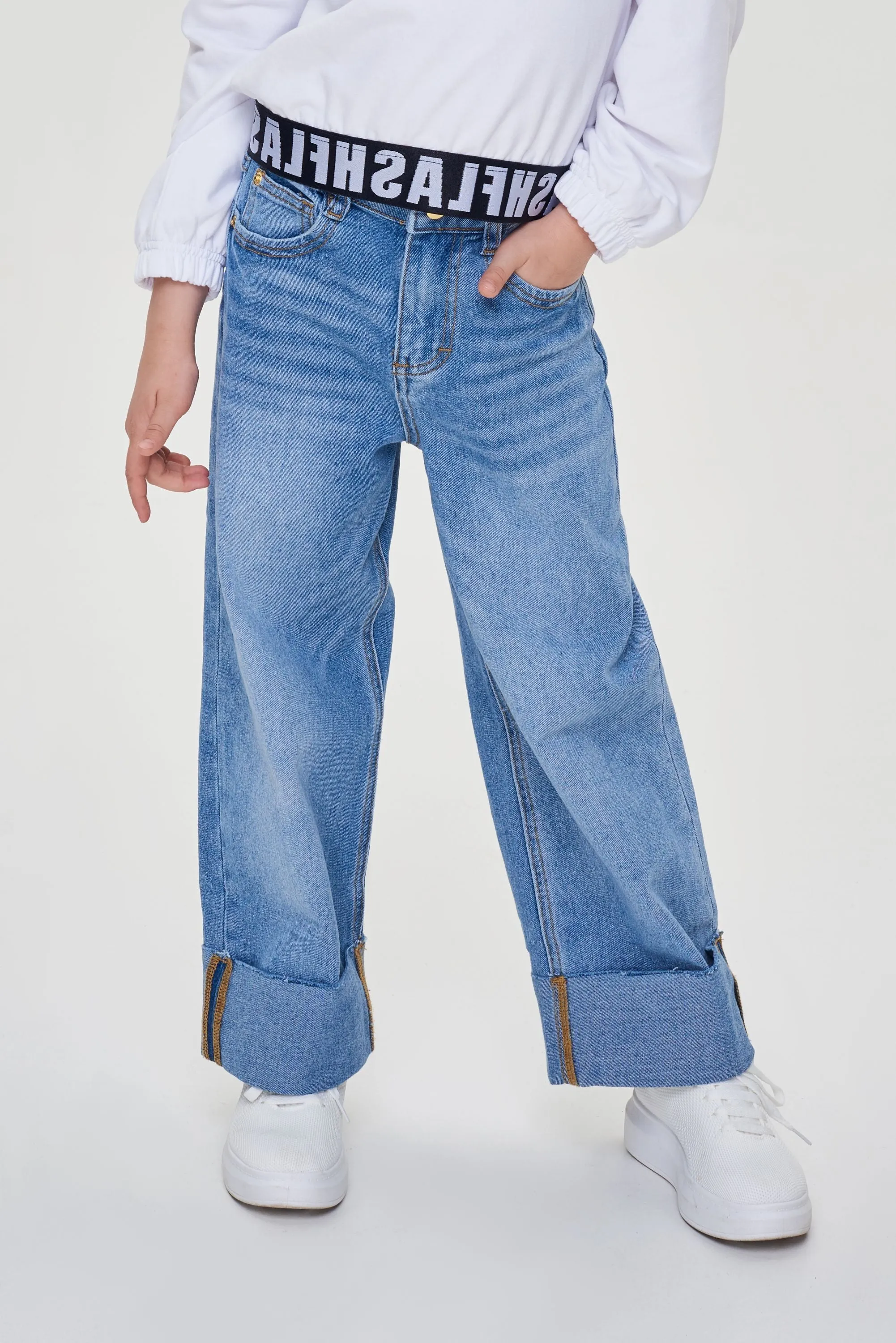 Wide Leg Denim Pants