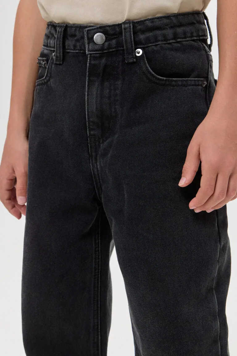 Wide Leg Jeans, Jet Black