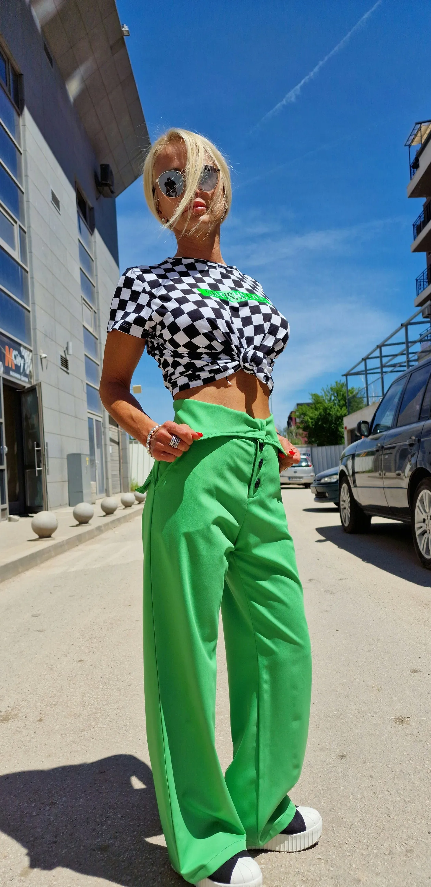 Wide Leg Pants, High Waist Pants, Green Pants, Loose Pants, Drop Crotch Pants, Extravagant Throusers , Avant-garde Pants, Casual Pants
