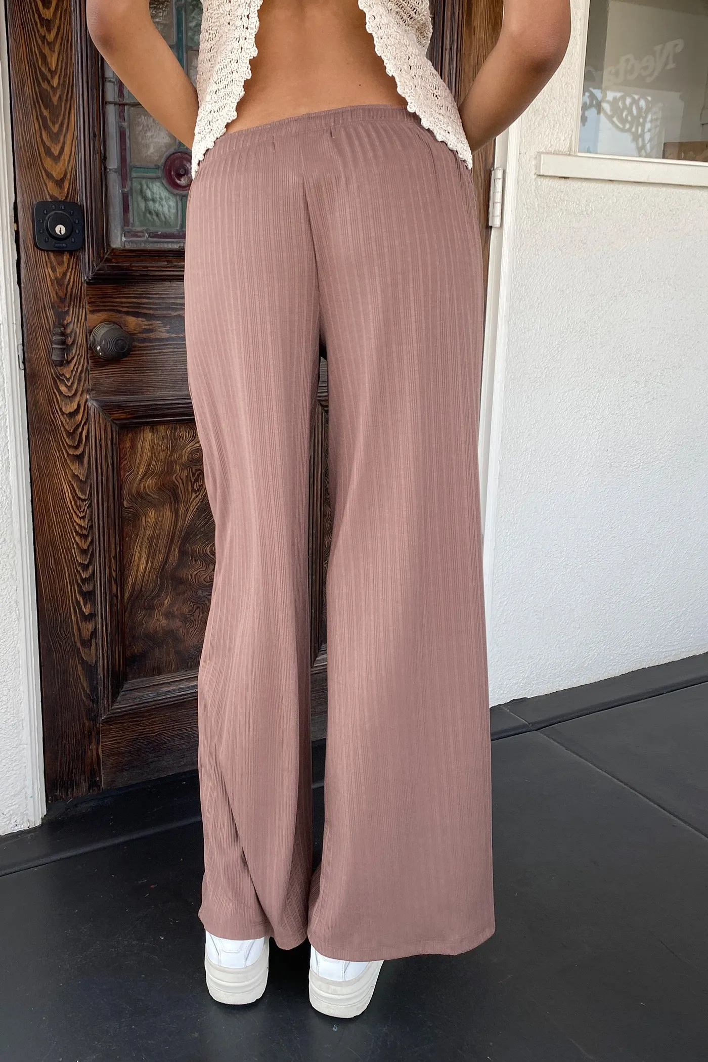 Wide Leg Ribbed Pants