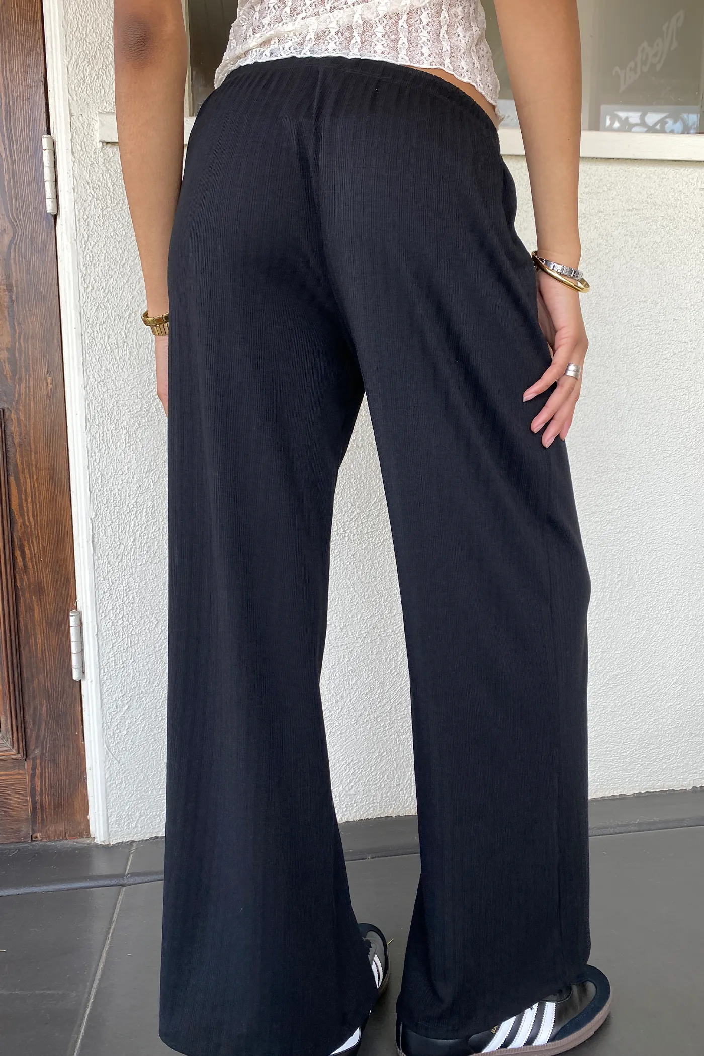 Wide Leg Ribbed Pants