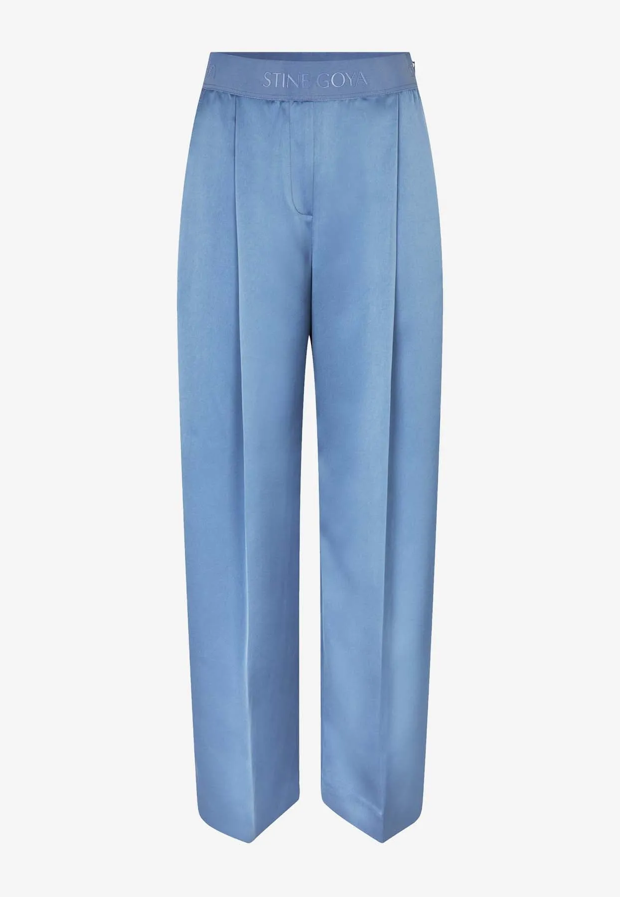 Wide-Leg Satin Long Pants