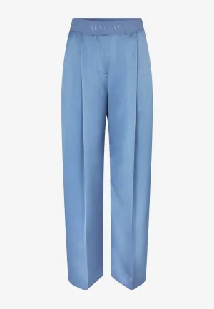 Wide-Leg Satin Long Pants