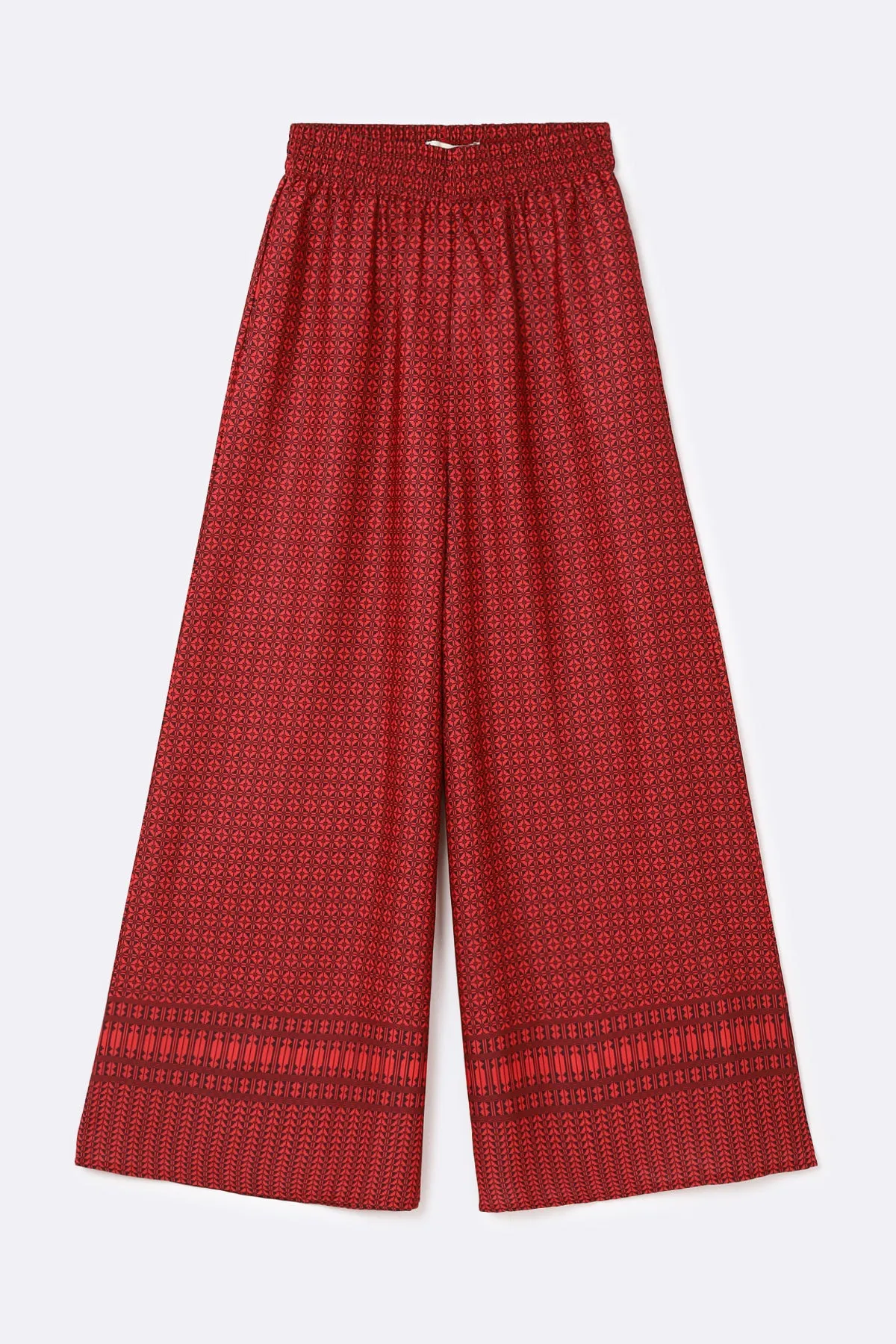 Wide Leg trouser with elasticated waist band in Ankle Length