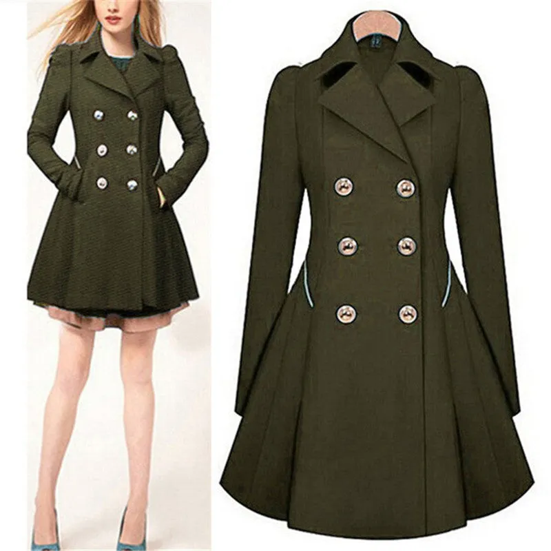 Winter Trench Coat Womens Coat Classic waist was thin coat Windbreaker Women Trench Female Long Sleeve Overcoat