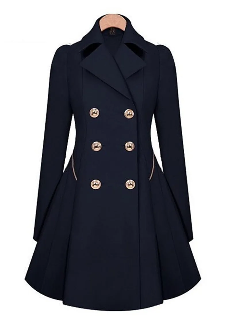 Winter Trench Coat Womens Coat Classic waist was thin coat Windbreaker Women Trench Female Long Sleeve Overcoat