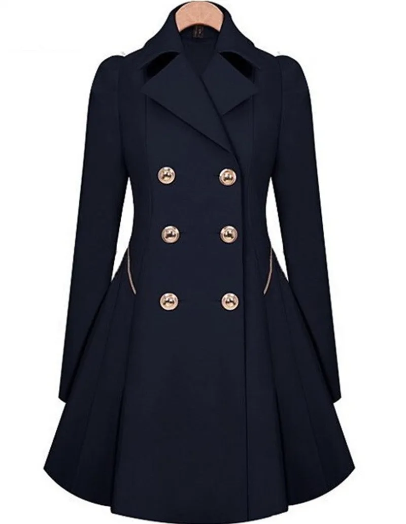Winter Trench Coat Womens Coat Classic waist was thin coat Windbreaker Women Trench Female Long Sleeve Overcoat