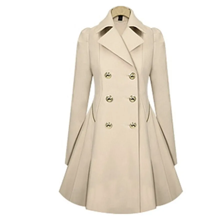 Winter Trench Coat Womens Coat Classic waist was thin coat Windbreaker Women Trench Female Long Sleeve Overcoat