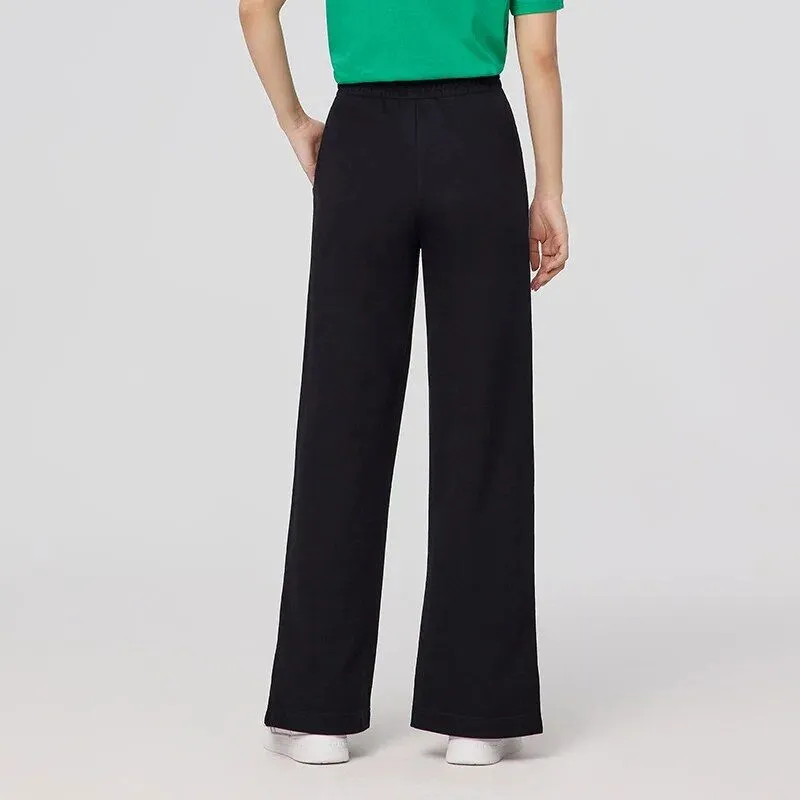 Women Contrasted Color Slit Wide Leg Pants