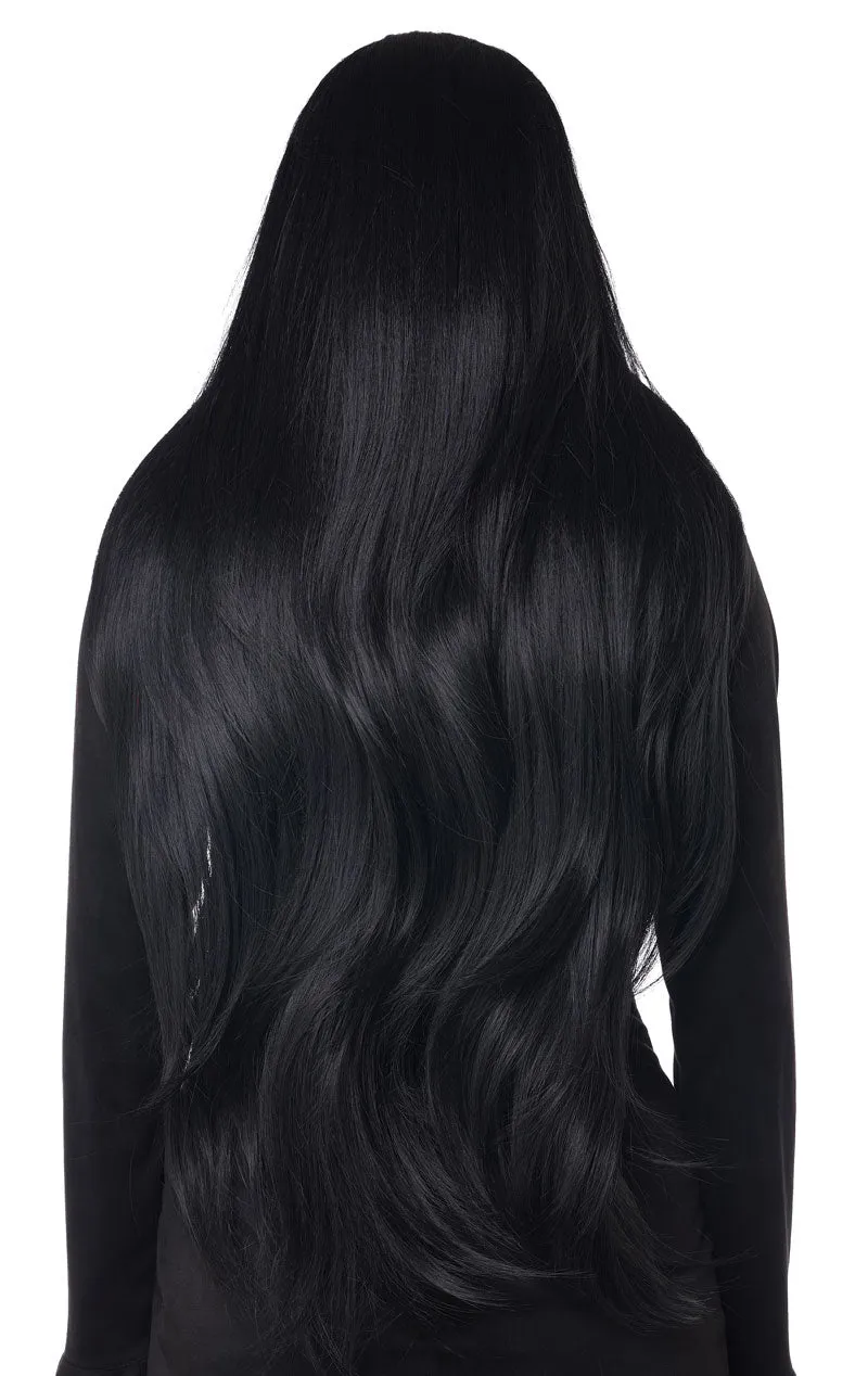 Womens Black Extra Long Cosplay Wig
