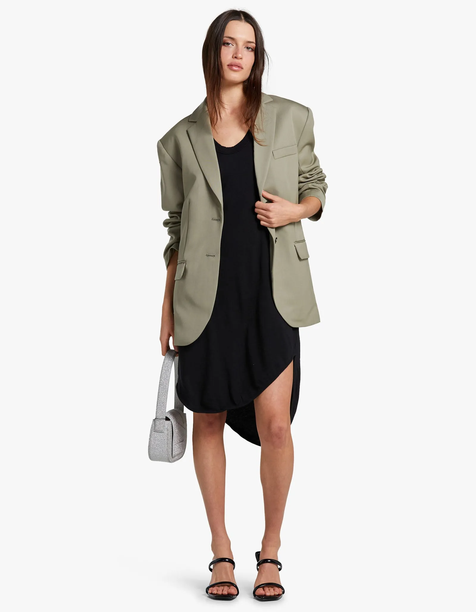 Womens Boxy T Shirt Dress With Tail II - Black