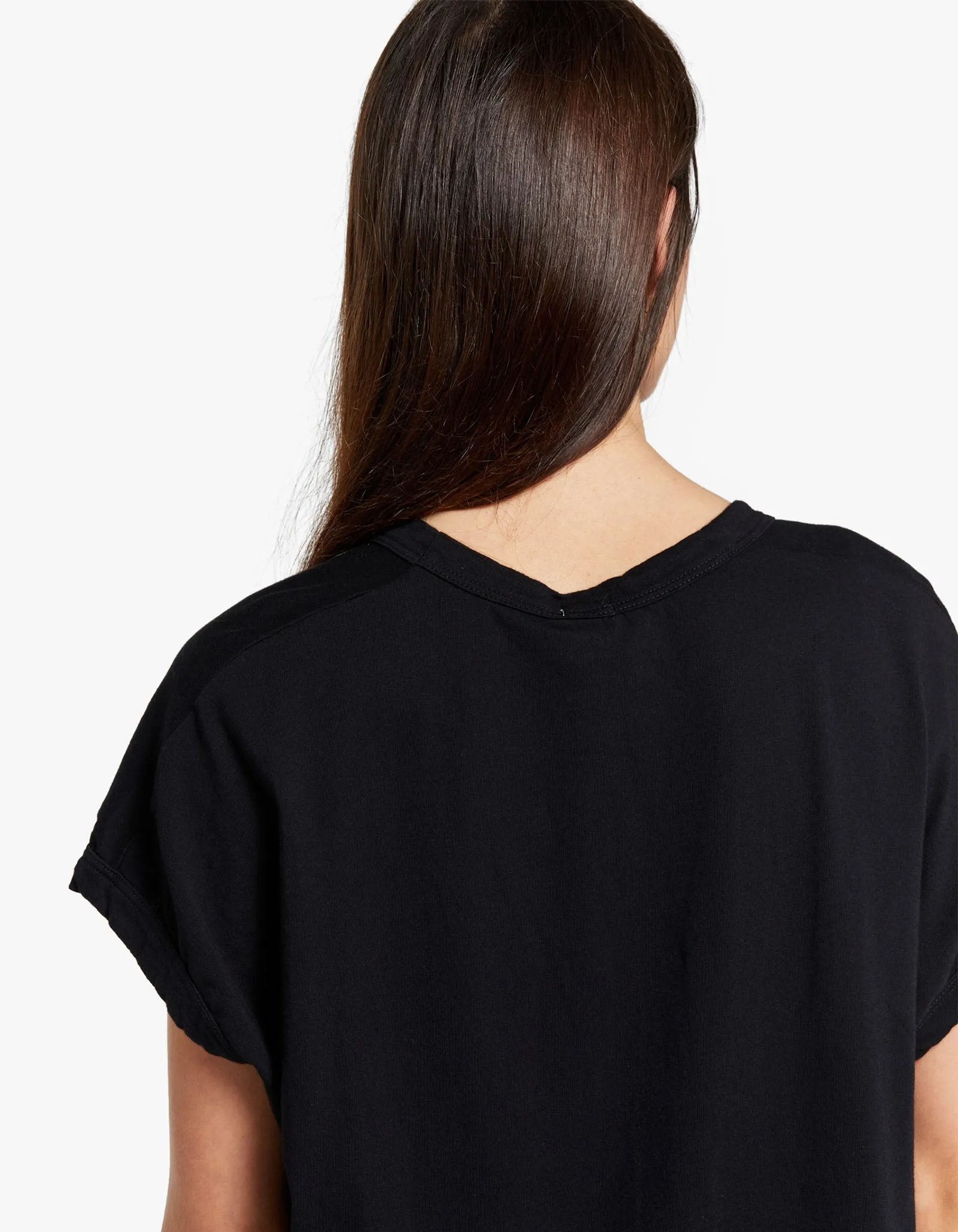 Womens Boxy T Shirt Dress With Tail II - Black