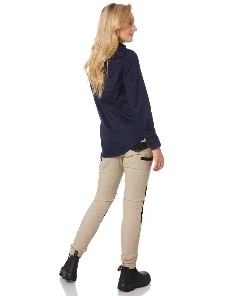 Womens Flex and Move Stretch Cotton Shield Cuff Pants - Stone