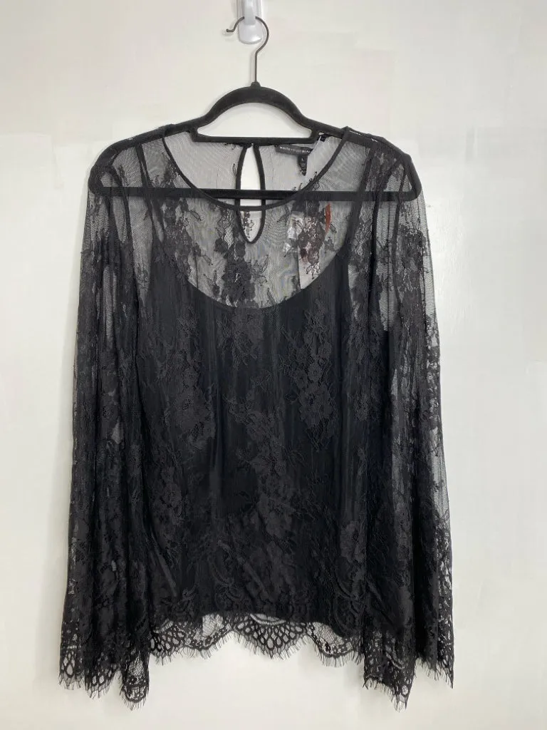 Womens Size Lg Misses Black White House Black Mkt NWT Tops