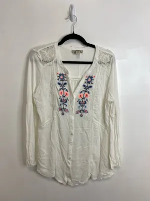 Womens Size Lg Misses White Vintage America Tops