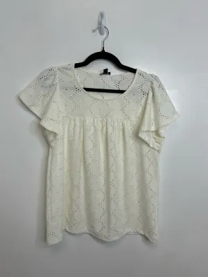 Womens Size Med Misses White Ann Taylor Tops
