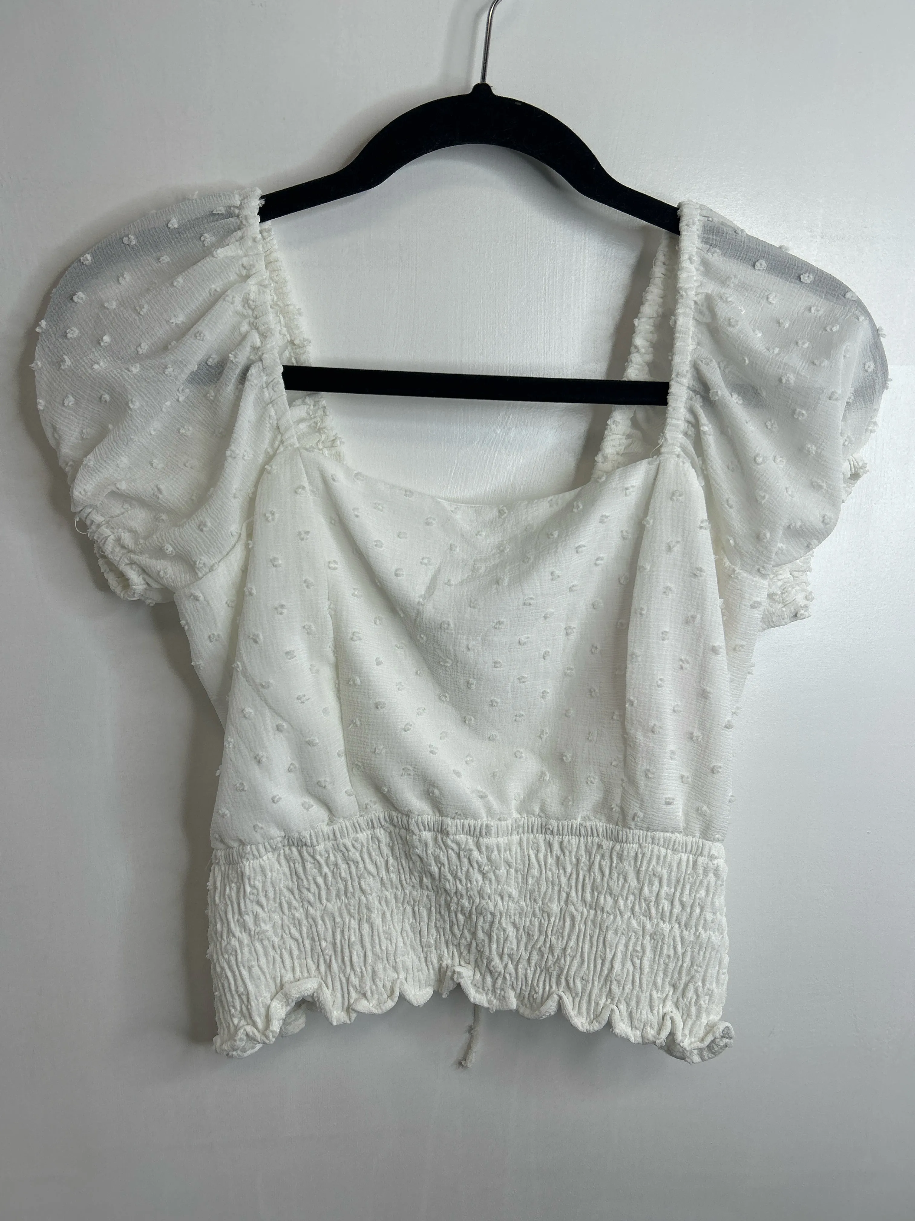 Womens Size Med Misses White Sim & Sam Tops