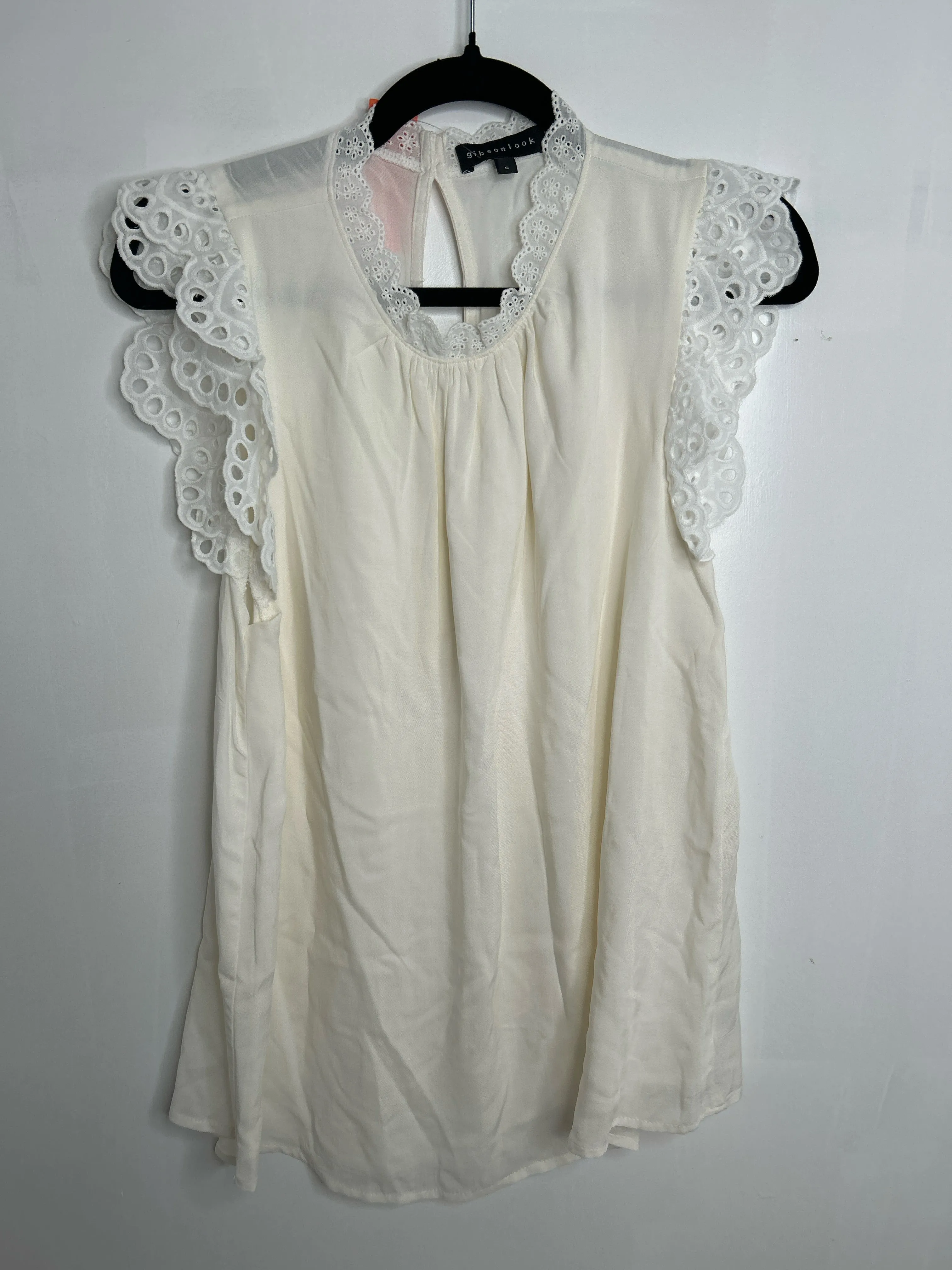 Womens Size Sm Misses White Gibsonlook Tops