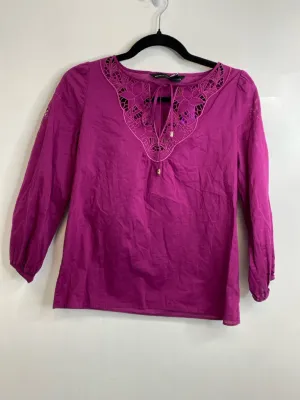Womens Size XXS Misses Purple White House Black Mkt Tops