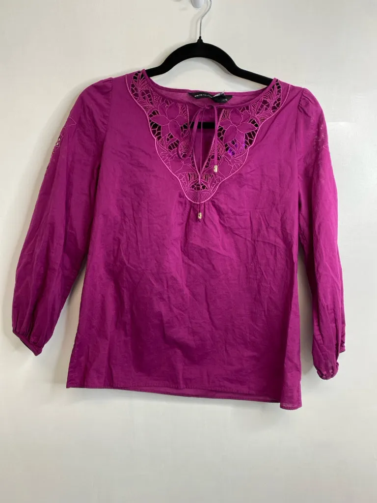 Womens Size XXS Misses Purple White House Black Mkt Tops