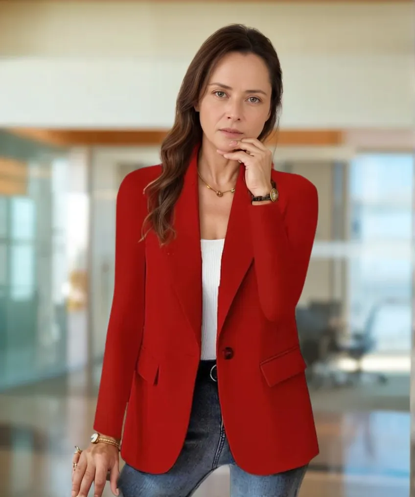 Women’s Tailored Blazer – Single-Breasted – Casual Chic – Notch Lapel – Everyday Layering