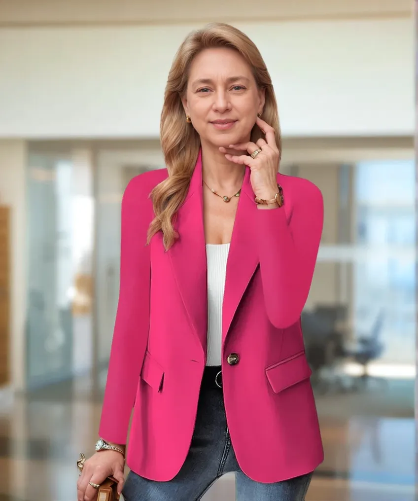 Women’s Tailored Blazer – Single-Breasted – Casual Chic – Notch Lapel – Everyday Layering