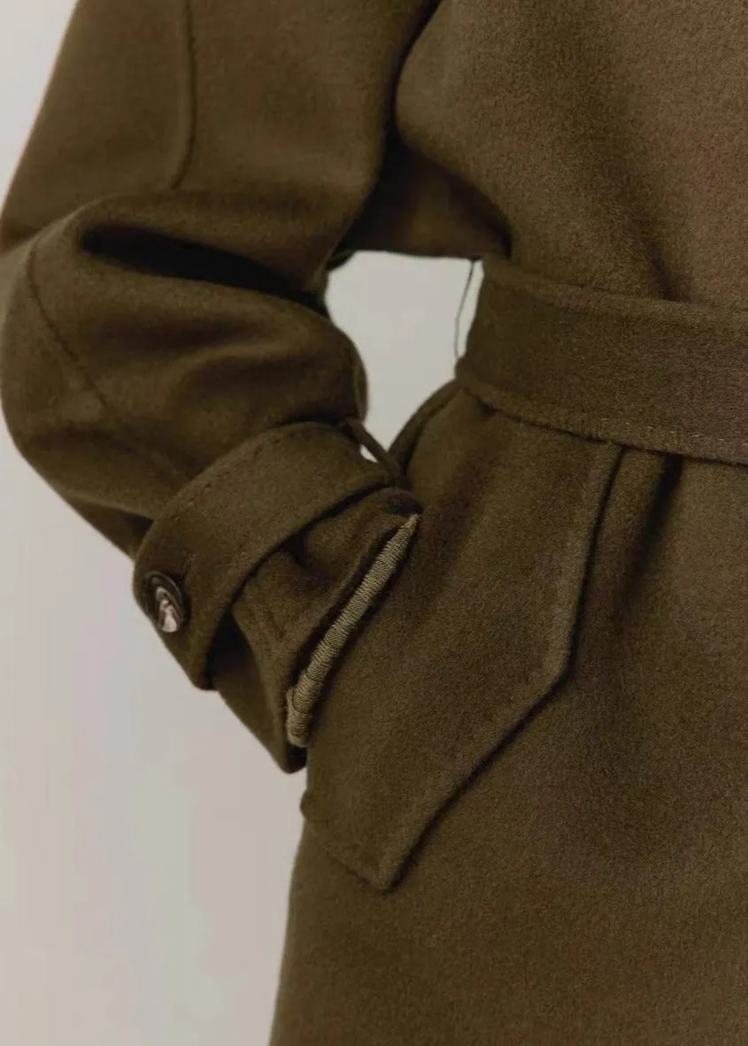 Wool Cashmere Double-Breasted Trench Coat