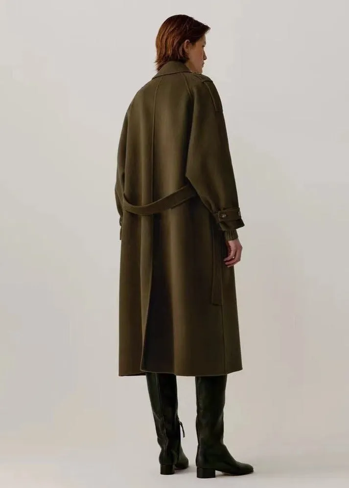 Wool Cashmere Double-Breasted Trench Coat
