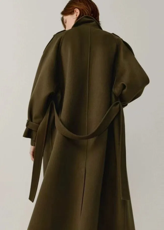 Wool Cashmere Double-Breasted Trench Coat