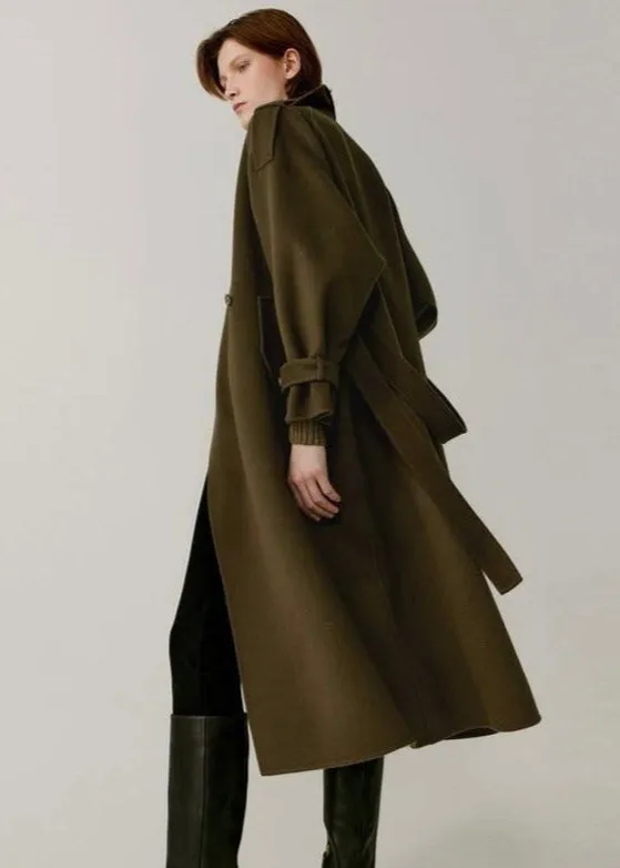 Wool Cashmere Double-Breasted Trench Coat