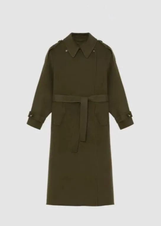 Wool Cashmere Double-Breasted Trench Coat